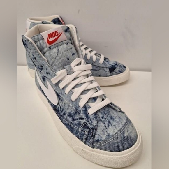 Nike Blazer Mid '77 'Washed Denim' Sneakers Wmn's Size 7 NWOT MSRP $125 - Picture 5 of 8